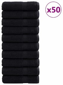 Toalhas de mão 50 pcs Preto 50 x 100 cm Algodão