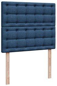 Cama boxspring com colchão 120x190 cm tecido azul