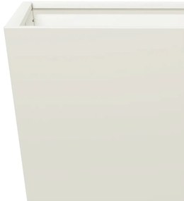 Vaso/floreira de jardim 40x40x40 cm aço branco