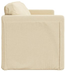 Sofá-cama sem pés 112x174x55 cm tecido cor creme