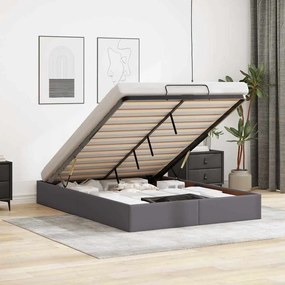 Estrutura de cama otomana sem colchão 140x190 cm cinzenta