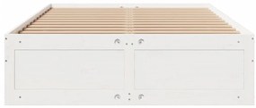 Cama sem colchão com gavetas 140x190 cm pinho maciço branco