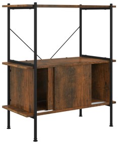Estante de 3 prat. c/ armário 80x40x92cm aço/derivados madeira