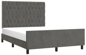 Estrutura de cama sem colchão 140x190 cm veludo cinzento-escuro