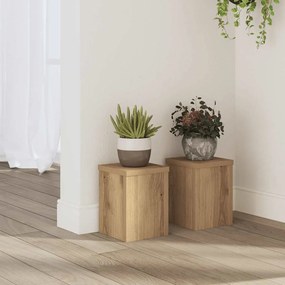 vidaXL Suportes p/ plantas 2 pcs 15x15x20 cm derivados madeira
