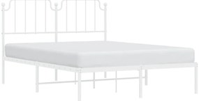 Estrutura de cama com cabeceira 140x190 cm metal branco