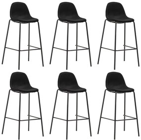 vidaXL Cadeiras de bar 6 pcs tecido preto