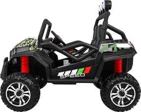Carro elétrico para Crianças 2 Lugares, 24V 4x4 Grand Buggy 4x4 LIFT Moro RodasEspuma EVA, Assento couro ecológico Camuflado