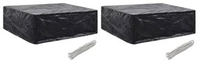 vidaXL Capas para mobiliário de jardim 2 pcs 8 ilhós 250x210x90 cm