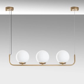 Chandelier Faruk – Dourado – Diâmetro de Cap 15 cm (3 Peças), Comprime