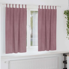 vidaXL Cortinas opacas 2 pcs Rosa Escuro 140 x 175 cm Veludo
