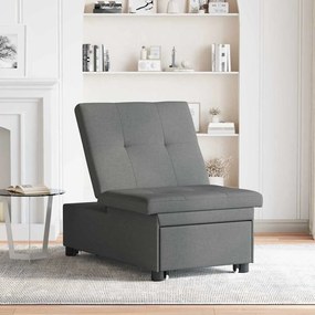 Sofá-Cama 3 em 1 - Design Retrátil, Tecido Cinza Escuro