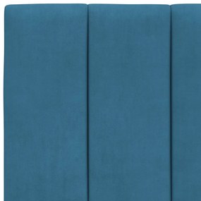 Estrutura de cama c/ cabeceira 90x190 cm veludo azul
