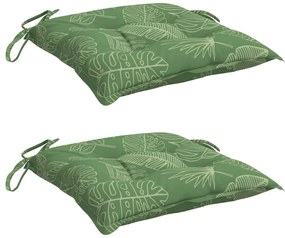 Almofadões p/ cadeira 2 pcs 40x40x7 cm tecido padrão folhas