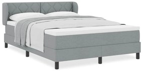 Cama Box Spring vidaXL com Colchão Cinza Claro 140x200 cm Tecido