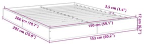 Estrutura cama s/ colchão derivados de madeira carvalho sonoma