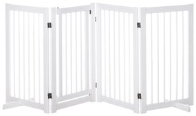 PawHut Barreira de Segurança para Cães Dobrável de 4 Painéis Barreira de Segurança para Escada Corredor 220x36x91 cm Branco