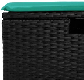 2 pcs conjunto sofás jardim c/ almofadões vime PE/acácia preto