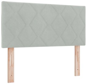 Cama Box com Colchão vidaXL Cinza Claro 120x200 cm Veludo