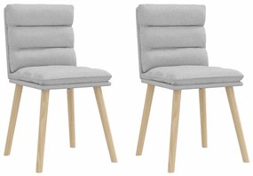 Cadeiras de jantar 2 pcs tecido cinza nuvem