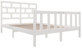 Estrutura de cama 120x200 cm madeira de pinho maciça branco