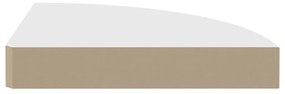 Prateleiras de canto suspensas 4 pcs 25x25x3,8cm MDF branco
