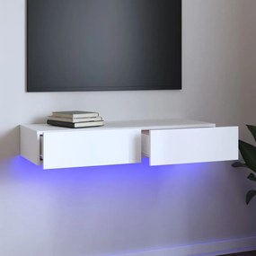 832872 vidaXL Móvel de TV com luzes LED 90x35x15,5 cm branco