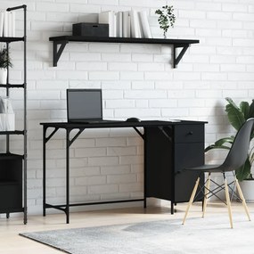 vidaXL Secretária de computador 131x48x75 cm derivados madeira preto
