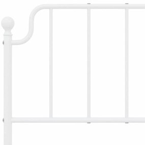 Estrutura de cama com cabeceira e pés 135x190 cm metal branco