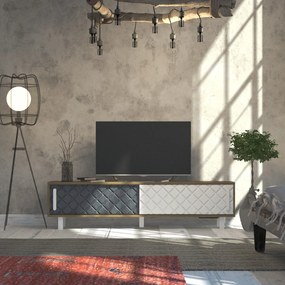 Móvel TV Rob – Carvalho/Branco/Antracite – 180x48,2x35 cm