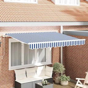vidaXL Toldo Retrátil Manual Azul 300 x 200 cm tecido