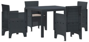vidaXL Conjunto de Jantar para Jardim 5 pcs Antracite Polipropileno