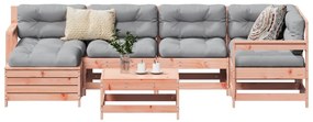 7 pcs conjunto sofás jardim madeira abeto-de-douglas