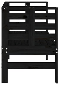 Banco de jardim 111,5x53x71 cm madeira de pinho maciça preto