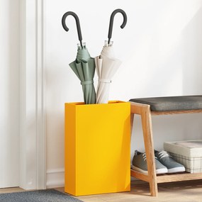 vidaXL Suporte de Guarda-Chuva Amarelo Mostarda , 28x12x41 cm, Aço