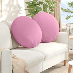 vidaXL Almofadas de Assento 2 pcs Rosa Ø60 x 21 cm tecido