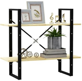 Estante com 2 prateleiras 80x30x70 cm pinho maciço castanho