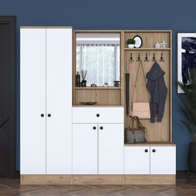 Hall Stand P6 – White/Nogueira – 179,4x182,8x37,5 cm