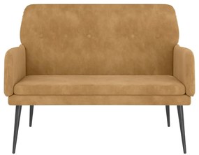 Banco 108x79x79 cm veludo castanho