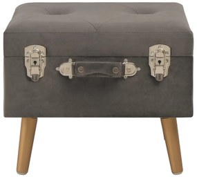 Banco de arrumação 40 cm veludo cinzento