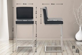 Banco de bar Paros em couro sintético 42 x 104 x 48 cm Preto