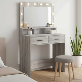 vidaXL Mesa de vestir Cinza Sonoma 79 x 41 x 135 cm Madeira processada