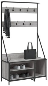 Bengaleiro com arrumação calçado 100x41x184 cm cinza sonoma