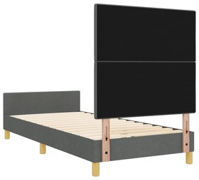 Cama vidaXL Cinza Escuro 90x200 cm Tecido