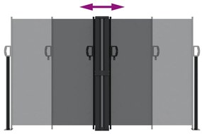 Toldo lateral retrátil 140x1200 cm preto