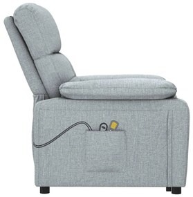 Poltrona de massagens elétrica tecido cinzento-claro