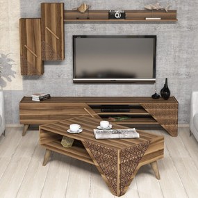 Conjunto de Mobiliário para Sala de Estar Beril – Nogueira – Medidas D