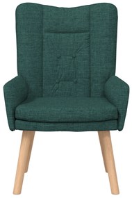 Cadeira Relaxante vidaXL Verde Escuro em Tecido