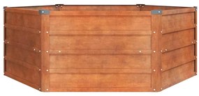 Canteiro de jardim 129x129x45 cm aço corten cor enferrujado