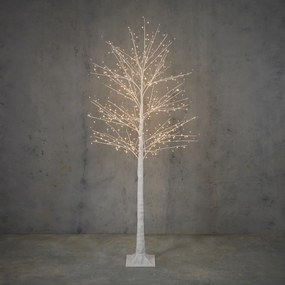 Árvore de Natal branca para candeeiro de pé 180cm incl. LED com temporizador IP44 - Ki